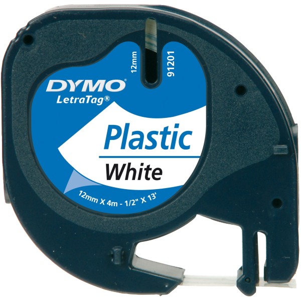 Nastro Dymo 12mm x 4m - 91201 (S0721610) nero-bianco - 559518