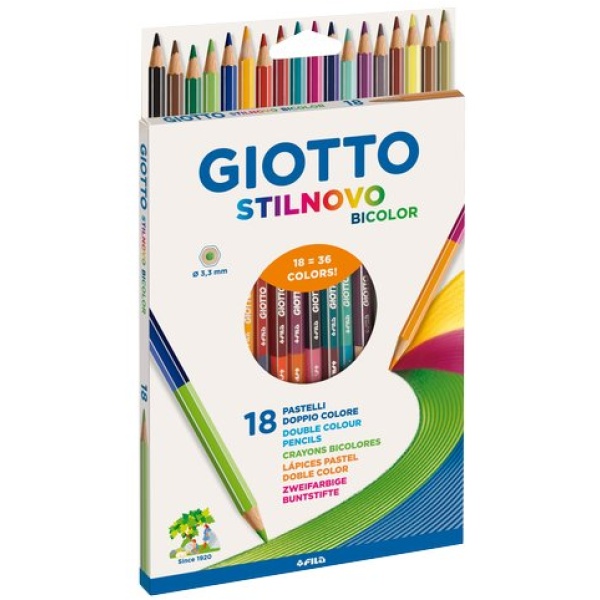 Pastelli bicolore Stilnovo Bicolor Giotto - assortiti - 257200 (conf.18)