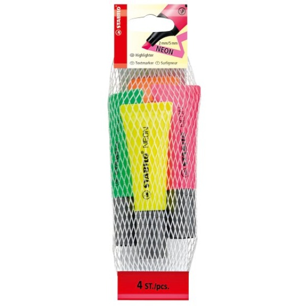 Evidenziatore NEON Stabilo - assortiti - 72/4-1 (conf.4)