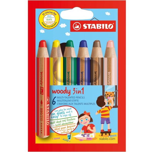 Pastelli Woody 3 in 1 Stabilo - 8806 (conf.6)