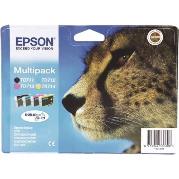 Cartuccia Epson T0715/blister RS+RF (C13T07154020) nero-ciano-magenta-giallo - 715818