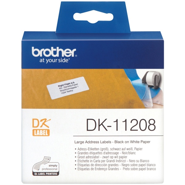 Etichette Brother DK11208 nero-bianco - 744719