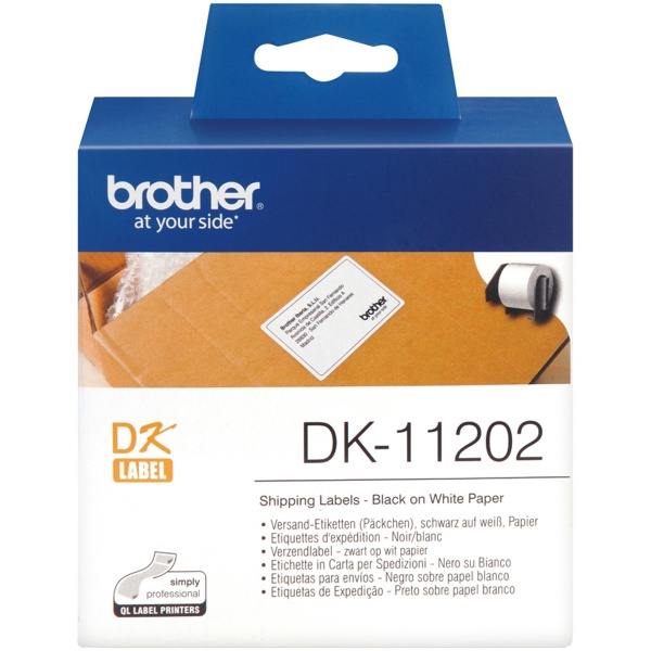 Etichette Brother DK11202 nero-bianco - 744727
