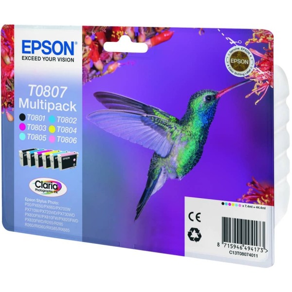 Cartuccia Epson T080/blister RS (C13T08074011) 6 colori - 755422