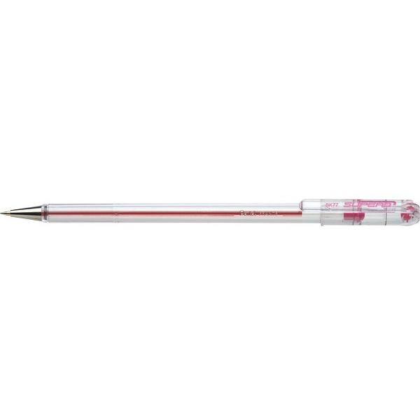 Pentel Superba penna a sfera BK77 - Penna a sfera con punta da 0,7 mm, tratto da 0,25 mm, inchiostro ricaricabile, colore: nero, blu, rosso, verde (4