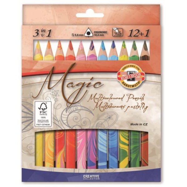 Matite colorate Magic Trio Koh-i-noor - 5,6 mm - 3+ - H3408013 (conf.13)