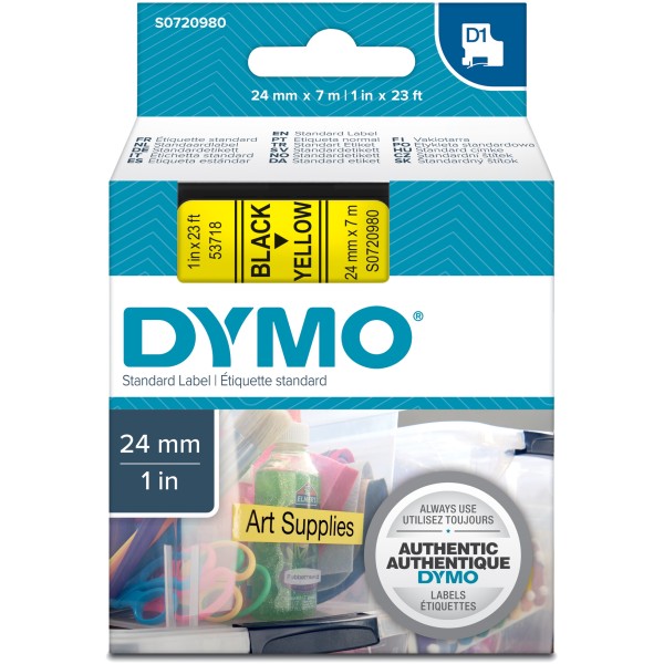 Nastro Dymo 24mm x 7m - 53718 (S0720980) nero-giallo - 859832