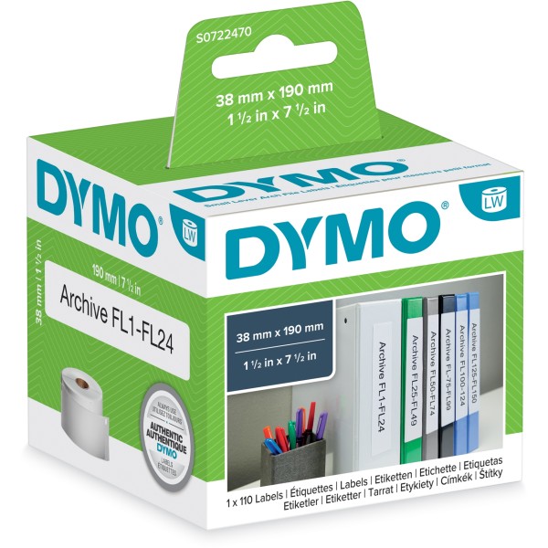 Etichette Dymo 190x38 mm - 99018 (S0722470) bianco - 873369