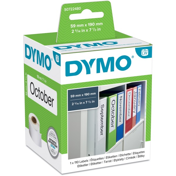 Etichette Dymo 190x59 mm - 99019 (S0722480) bianco - 873377
