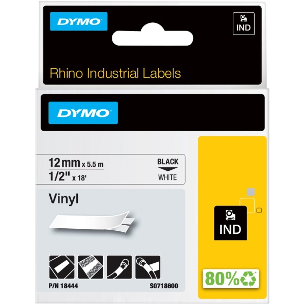 Etichette Dymo PRO 5200 5,5m 12mm (18444) bianco - 875371
