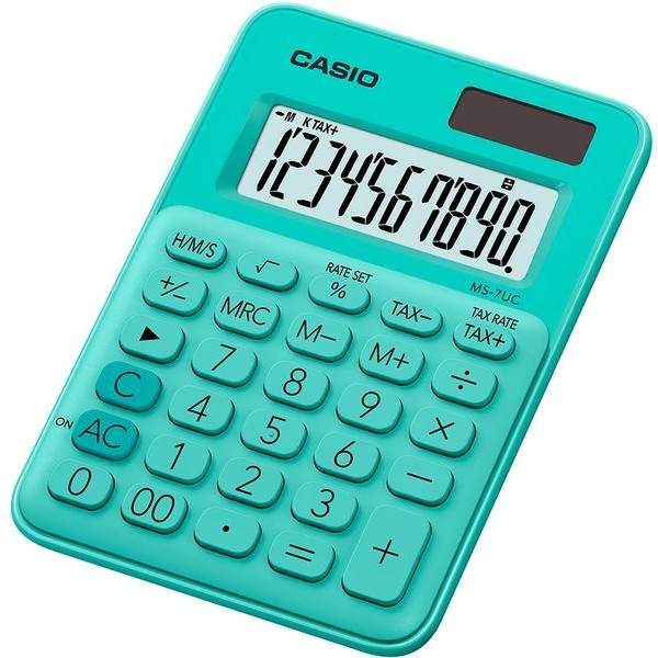 Calcolatrice da tavolo MS-7UC-GN a 10 cifre Casio - verde pastello - MS-7UC-GN