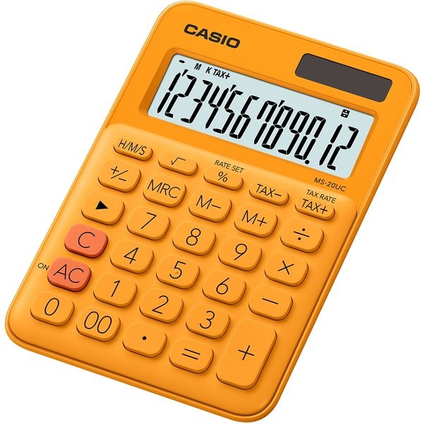 Calcolatrice da tavolo MS-20UC a 12 cifre Casio - arancione - MS-20UC-RG