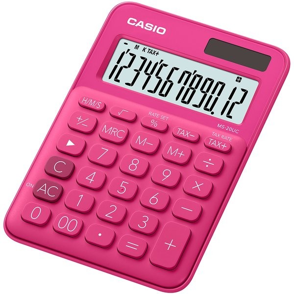 Calcolatrice da tavolo MS-20UC a 12 cifre Casio - rossa - MS-20UC-RD