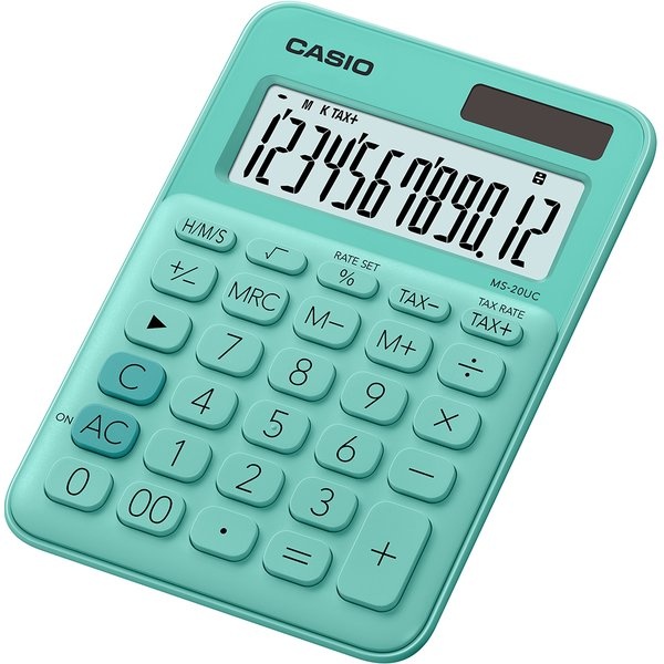 Calcolatrice da tavolo MS-20UC a 12 cifre Casio - verde pastello - MS-20UC-GN