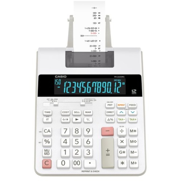 Calcolatrice scrivente FR-2650RC a 12 cifre Casio - bianco - FR-2650RC