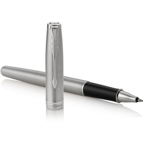 Penna roller Sonnet Stainless Steel CT Parker - ink nero - F - 1931511