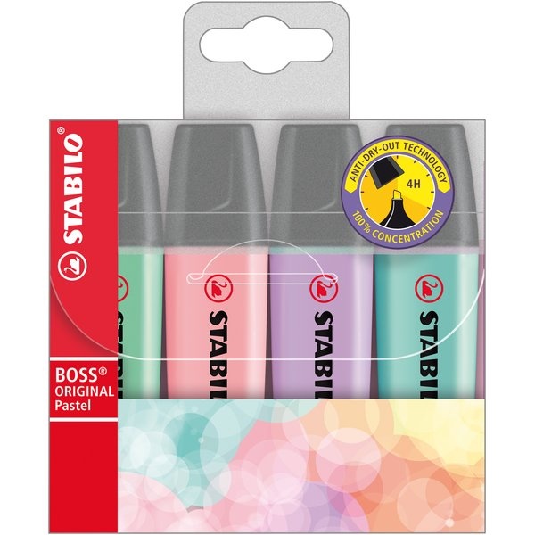 Evidenziatore Stabilo Boss Pastel - assortiti - 70/4-2 (conf.4)