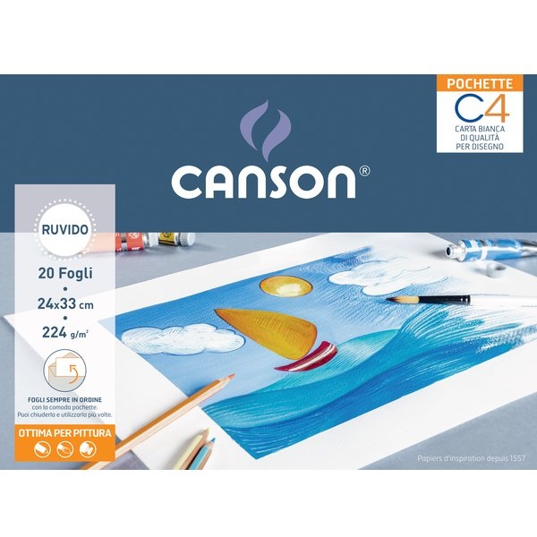 Album Pochette C4 Canson - Ruvido - 224 g/m&sup2; - 400089594