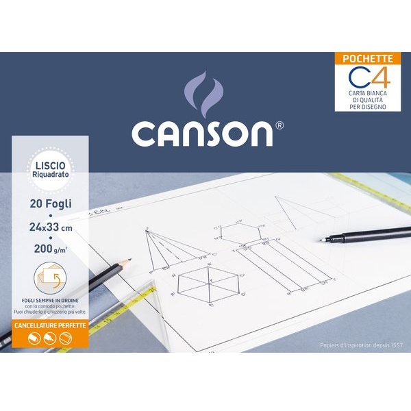 Album Pochette C4 Canson - Liscio riquadrato - 200 g/m&sup2; - 400089597