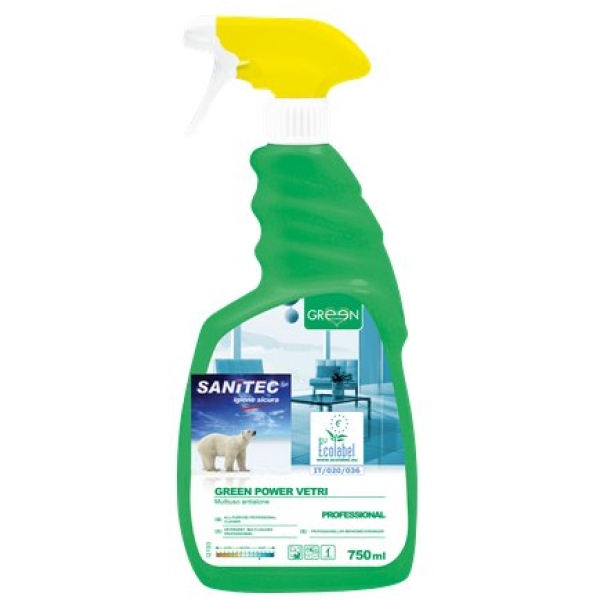 Detergente ecologico per vetri specchi e superfici Sanitec - 750 ml - 3102