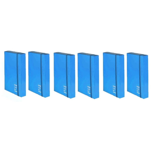 Cartella 3 lembi New Color Brefiocart - dorso 3 cm - 25x35 cm - blu - 0221303.BL (conf.6)
