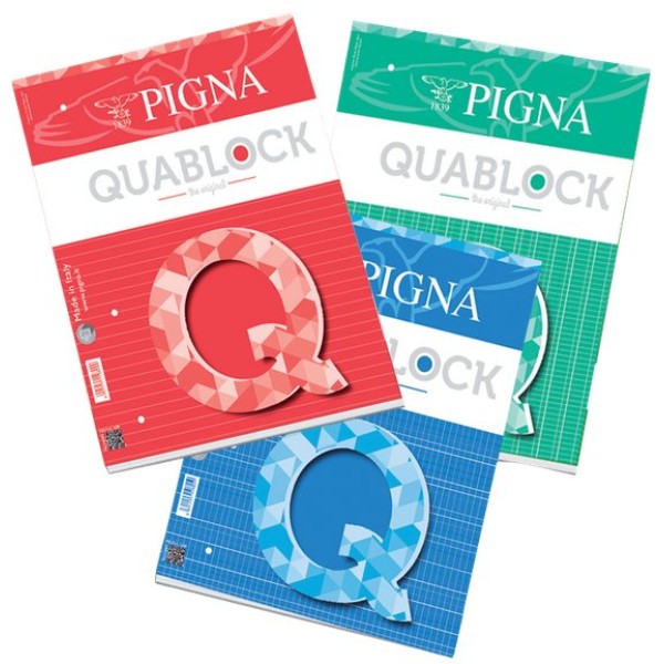 Blocchi collati Quablock Pigna - A4 - 4 mm - 50ff - 00609774M (conf.5)