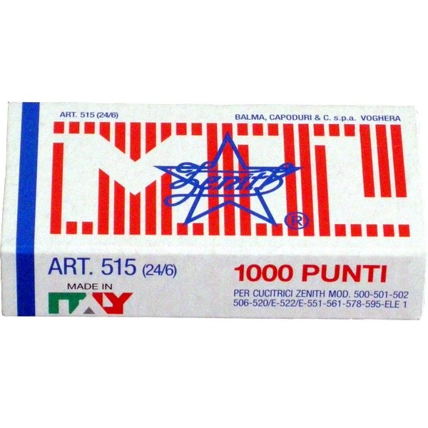 Punti metallici Zenith - 515 MIL (24/6) - 515 MIL (conf.10x1000)