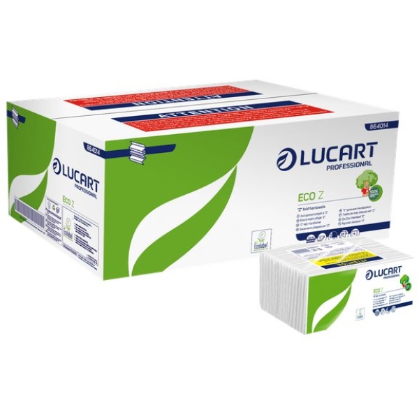 Asciugamani intercalati Lucart - Z - 2 veli - carta ecologica - 23x23,5 cm - 864014 (conf.18)