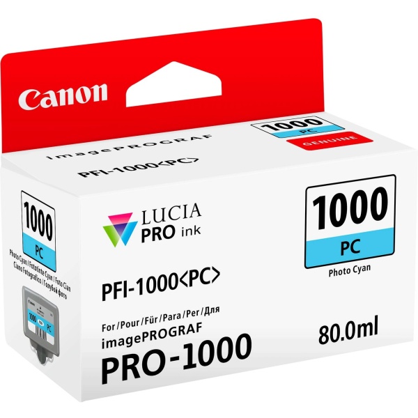 Cartuccia Canon PFI-1000PC (0550C001) ciano foto - 947662