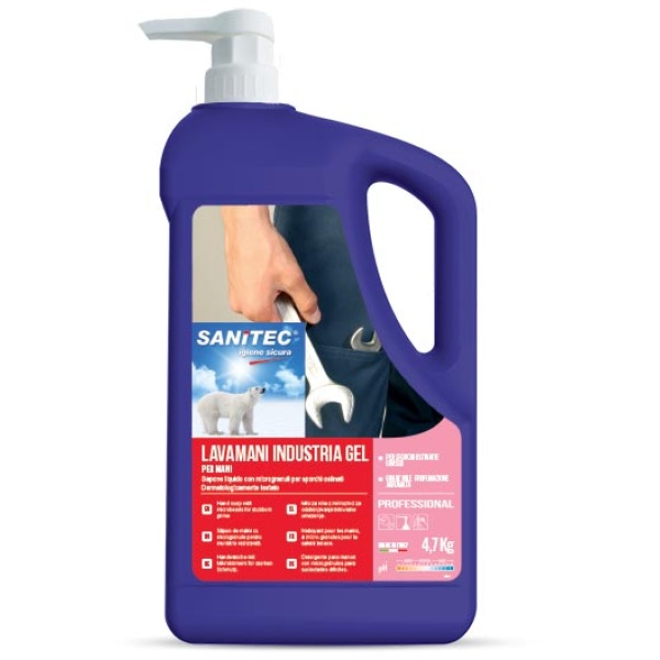 Sapone liquido mani  con Microgranuli - 4,7 Kg - Sanitec - 1045