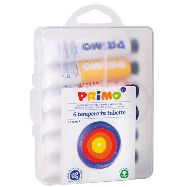 Tempera tubetti alluminio Primo - 35x17x11,5 cm - 18 ml - assortiti - 745T6GAP (conf.6)