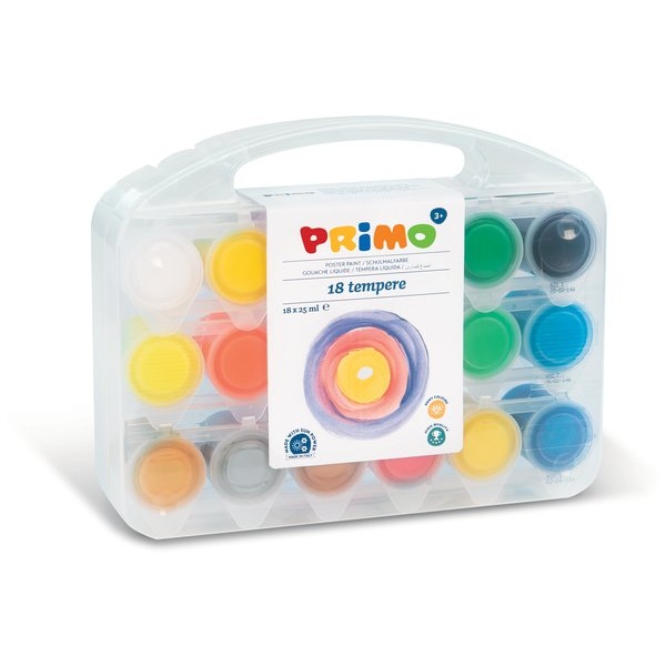 Tempera pronta fluo e metallizzata Primo - Peso&Acirc;&nbsp;5,5 kg - assortiti - 258TB18FMP (conf.18)