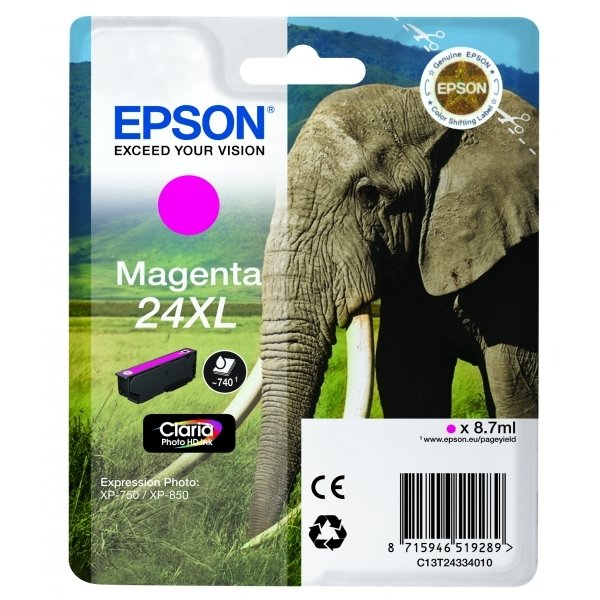 Cartuccia Epson 24XL/blister RS+AM+RF (C13T24334020) magenta - B00884
