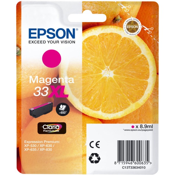 Cartuccia Epson T33XL/blister RS+AM+RF (C13T33634020) magenta - B03015