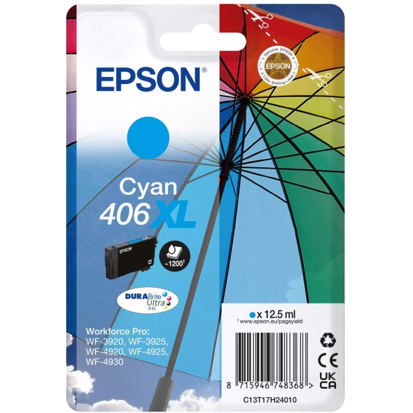 Cartuccia Epson 406XL (C13T17H24010) ciano - B04387