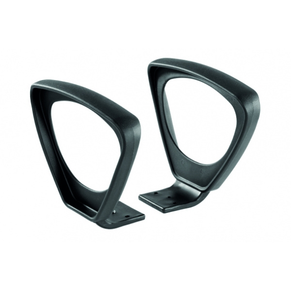 Coppia di braccioli neri non regolabili per sedie CKS - BR03 - D01159