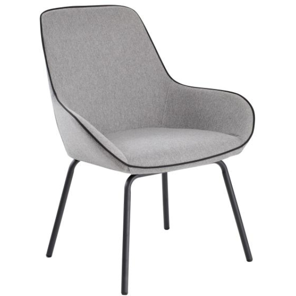 Santa Fe Poltrona attesa con braccioli tessuto grigio - E1082G - D01488