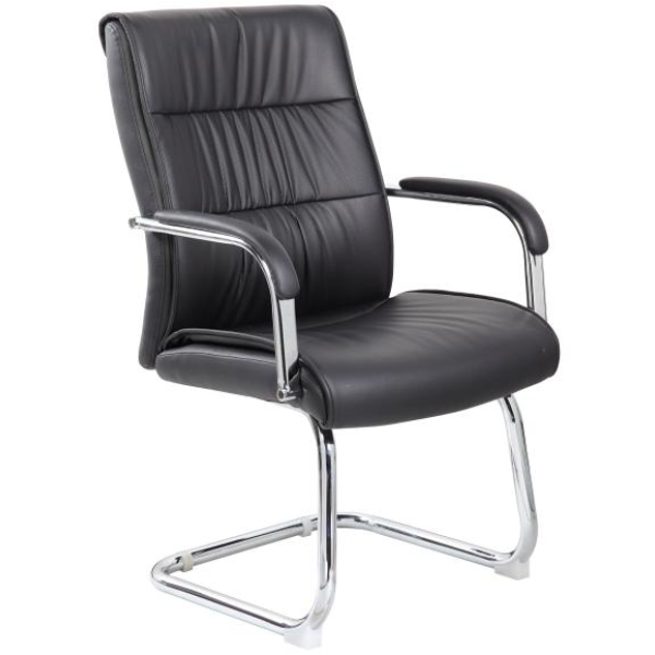 Los Angeles Poltrona attesa con braccioli PU nero - E9249GK - D01491