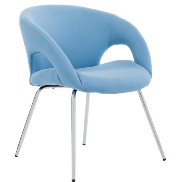 Pensacola Sedia attesa imbottita con braccioli azzurra - W980B - D01502