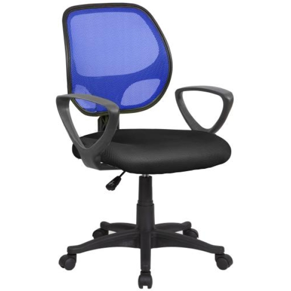 Atlanta Sedia operativa con braccioli blu/nero - E8088B - D01550