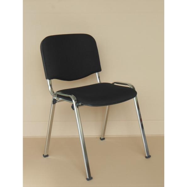 Sedia visitatore Conferenza nera struttura cromata ignifuga classe CL.1IM - 002/ISOC56V4 - D01567