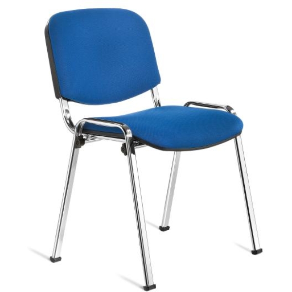 Sedia visitatore Conferenza blu struttura cromata ignifuga classe CL.1IM - 002/ISOC56V1 - D01568