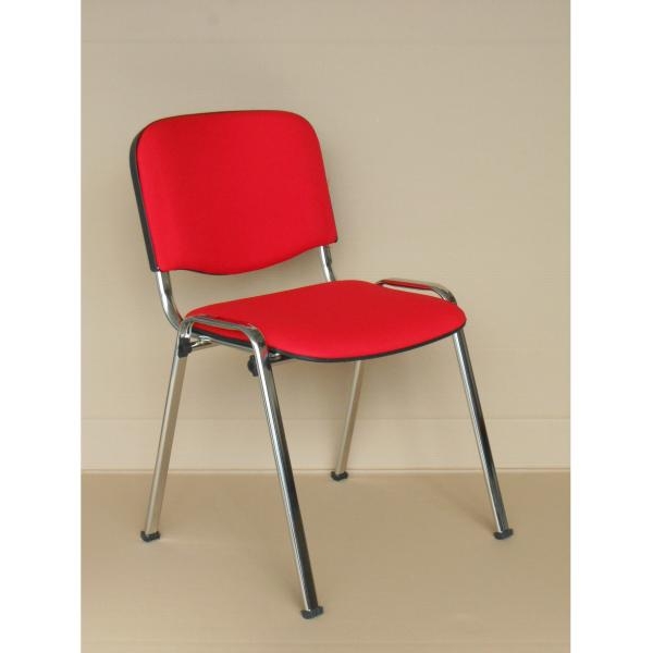 Sedia visitatore Conferenza rossa struttura cromata ignifuga classe CL.1IM - 002/ISOC56V7 - D01571