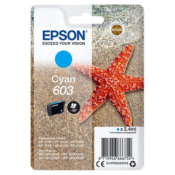Cartuccia Epson 603 (C13T03U24010) ciano - D01644