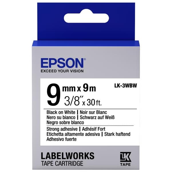 Nastro Epson LK-3WBW (C53S653007) bianco-nero - D02018
