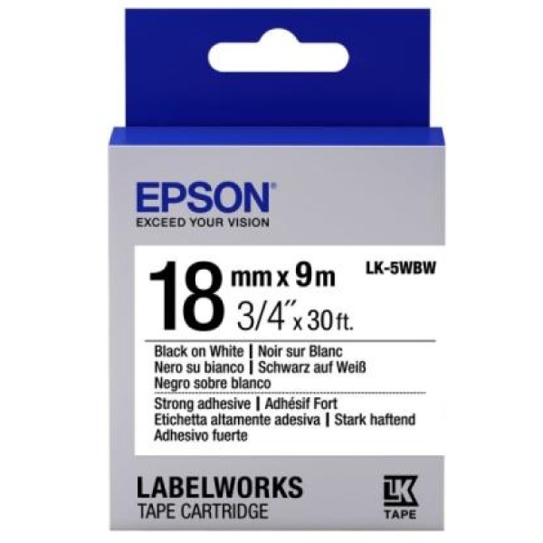 Nastro Epson LK-5WBW (C53S655012) bianco-nero - D02019