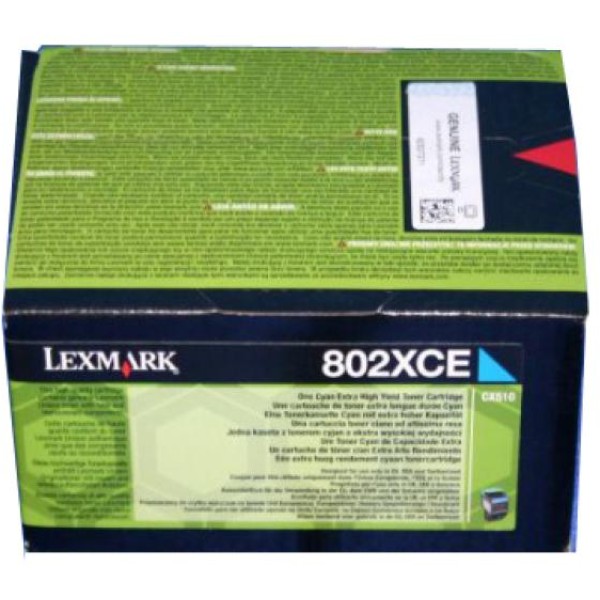 Toner Lexmark 802XCE (80C2XCE) ciano - D02300