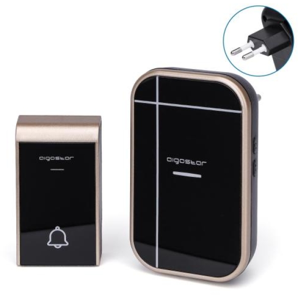 Campanello digitale senza fili polifonico ac/ip44 nero - 2H0000QFB - D02543
