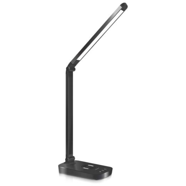 Lampada da tavolo LED ricarica cellulare wireless light11 nera 5w 6400-2700k (oscuramento a tocco presa di carica usb) - 100400PLD - D02555