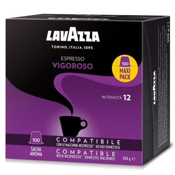 Capsule caffè Lavazza gusto VIGOROSO compatibile Nespresso - 8133 - D07001